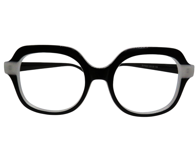 Round Black with White Accent