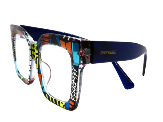 Art Deco on Blue Background