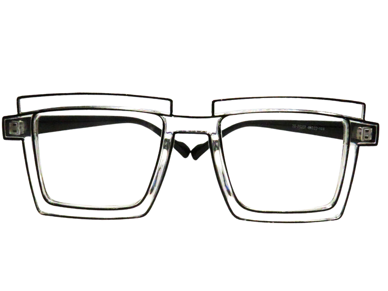 Clear with Black Outline