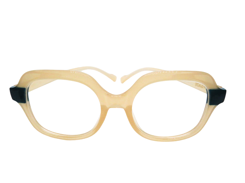 Round Cream with Navy Accent