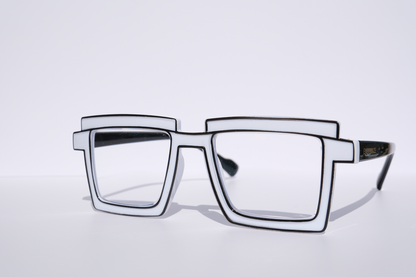 White with Black Outline