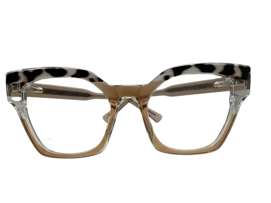 Nude (clear) Rimmed Animal Print