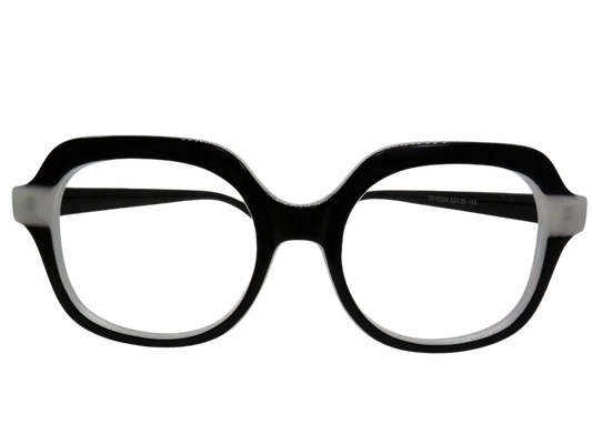Round Black with White Accent