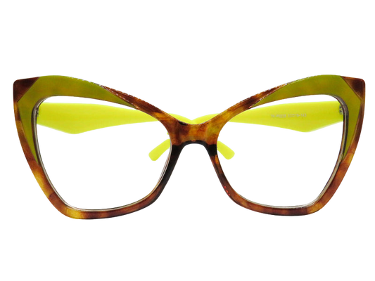 Brown and Yellow Rounded Cat Eye