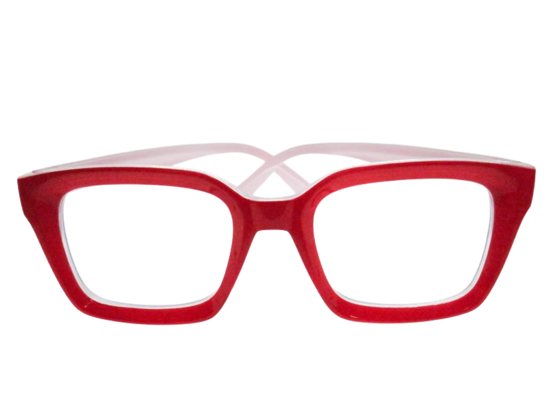 Red with White Backing Square Shape