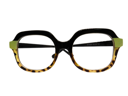 Round Black and Tortoise with Cream Accent